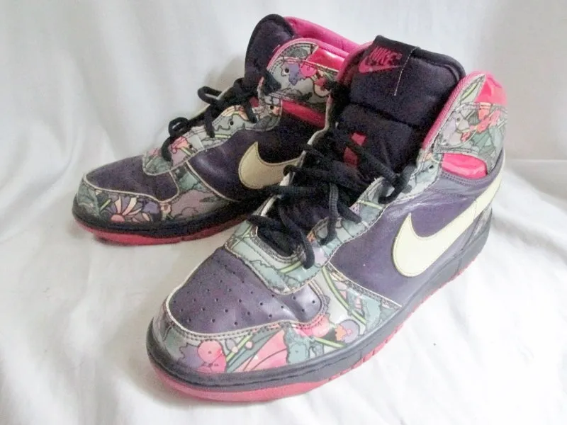 Womens Nike DUNK GRAND HIGH 358858-511 Hi-Top Basketball Sneaker 9 PURPLE PINK FLORAL