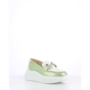 Wonders A-3604 Ladies Spanish Mint Green Leather Slip On Loafers