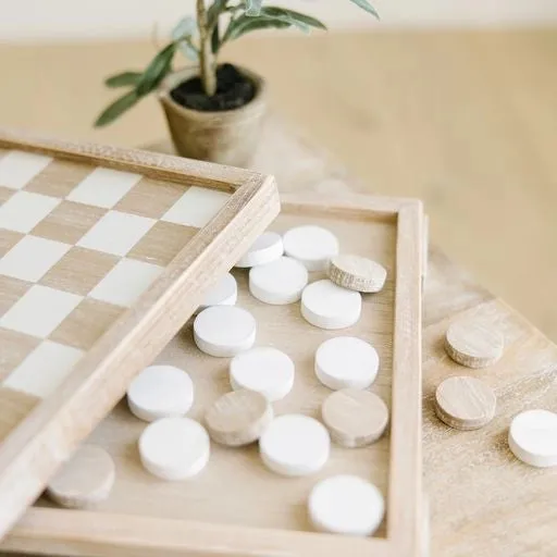 Wooden Checkerboard Set