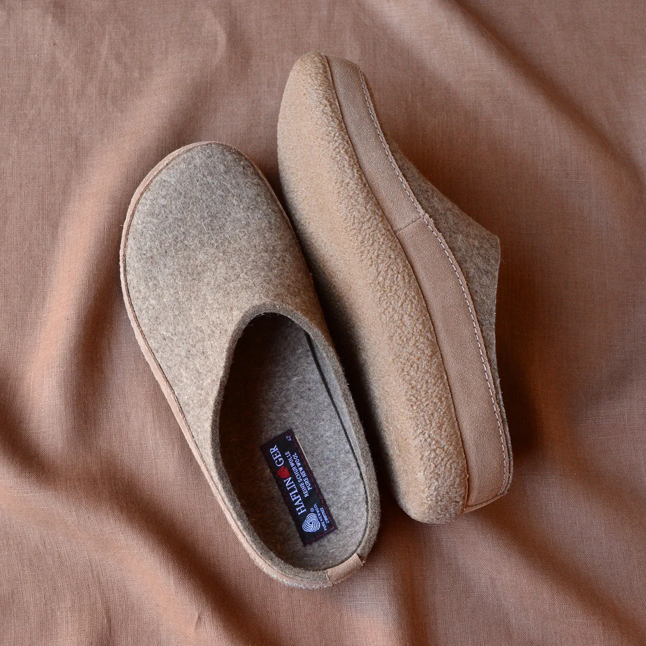 Wool Felt Slippers - Blizzard - Taupe (Adults 36-46)