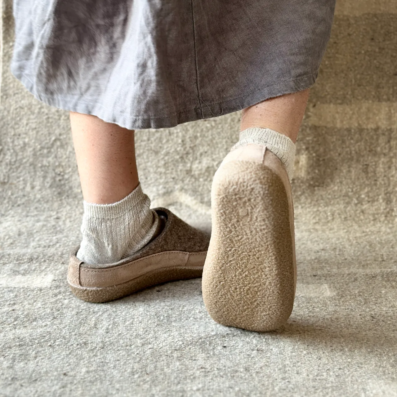 Wool Felt Slippers - Blizzard - Taupe (Adults 36-46)