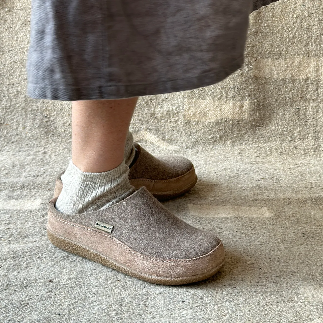 Wool Felt Slippers - Blizzard - Taupe (Adults 36-46)