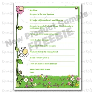 Worksheet Activity FREEBIE MOTHER'S DAY (Karen's Kids Printables)